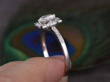 1.7ct Round Cut Diamond Engagement Ring Halo 14k White Gold Finish with Accents