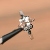 2ct Engagement Ring Marquise Cut Peach Morganite Butterfly 14k White Gold Finish