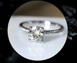 1.2ct Round Cut Diamond Engagement Ring 14k White Gold Finish 4 Prong Solitaire