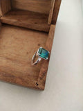 2.1ct Engagement Ring Green Emerald Cut Solitaire Women 14k White Gold Finish