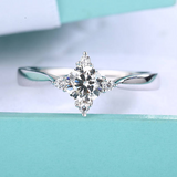 0.9ct Round Cut Diamond Engagement Ring 14k White Gold Finish Unique Solitaire