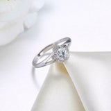 1.1ct Round Cut Diamond Engagement Ring 14k White Gold Finish Floral Solitaire