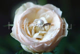 0.4ct Round Cut Simulated Diamond Pearl Minimalist Ring 14k Yellow Gold Plated