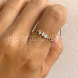 0.2ct Round Cut Moissanite Minimalist Trilogy Women Ring 14k Yellow Gold Plated