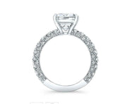 2.1ct Emerald Diamond Engagement Ring Accents with Solitaire 14k White Gold Over