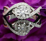 2ct Round Cut VVS1 Diamond Infinity Swirl Engagement Ring 14k White Gold Finish