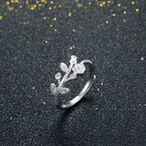 1.2ct Round Cut Diamond Engagement Ring 14k White Gold Finish Leaf Bypass Women