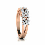 2Ct Round Cut Diamond Floral Leaf Inspired Engagement Ring 14K Rose Gold Finish