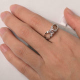 1ct Round Morganite Split Band Solitaire Round Accent Ring 14k White Gold Over