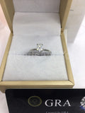 0.2ct Oval Cut Simulated Diamond Solitaire Engagement Ring 14k White Gold Plated
