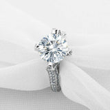 2.8ct Round Cut Diamond Engagement Ring Solitaire with Accent 14k WhiteGold Over