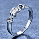 0.3ct Round Cut Diamond Engagement Ring 14k White Gold Finish Unique Stackable