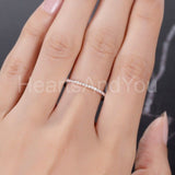 0.2ct Round Cut Moissanite Minimalist Women Wedding Band 14k Rose Gold Plated
