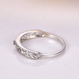 Floral Stacking Wedding Ring Band 1ct Round Cut Diamond 14k White Gold Finish