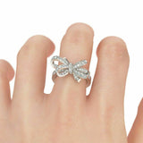 2Ct Round Cut DVVS1 Diamond Dual Knot Design Engagement Ring 14K White Gold Over