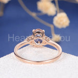 1.2ct Oval Cut Simulated Peach Morganite Round Accents Ring 14k Rose Gold Plated