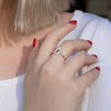 1ct Engagement Ring Pear Cut Peach Morganite Halo Minimalist 14k White Gold Over