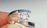 Bypass Tension Setting Engagement Ring 1ct Round Cut Diamond 14k White Gold Over