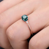 1.1ct Oval Cut Green Emerald Solitaire Engagement Ring 14k Rose Gold Finish
