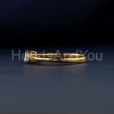 0.5ct Trillion Simulated Diamond Trilogy Engagement Ring 14k Yellow Gold Plated