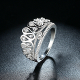 2ct Round Cut Diamond Engagement Ring 14k White Gold Finish Stylish Crown Design