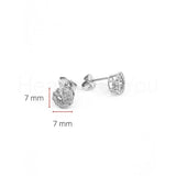 0.4ct Round Cut Moissanite Open Halo Stud Earrings Women 14k White Gold Plated