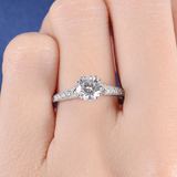 1.4ct Round Cut Diamond Solitaire with Accent Engagement Ring 14k WhiteGold Over