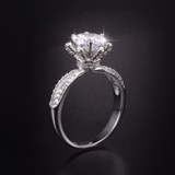 1.5ct Round Cut VVS1 Diamond Engagement Ring 14k White Gold Finish Flower Design