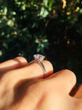 1ct Cushion Diamond Engagement Ring Classic 4 Prong Solitaire 14k WhiteGold Over