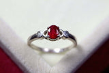 0.4ct Engagement Ring Oval Cut Pink Ruby Solitaire Women 14k White Gold Finish