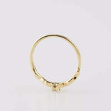 0.25ct Engagement Ring Round Cut Diamond Stackable Design 14k Yellow Gold Finish