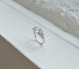 Trilogy Solitaire Engagement Ring 1.5ct Round Cut Diamond 14k White Gold Finish