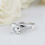 2.5ct Round Cut Diamond Milgrain Solitaire with Accents Ring 14k White Gold Over