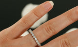 1ct Round Diamond Half Eternity Slim Wedding Ring Band 14k White Gold Finish
