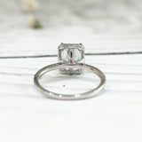 4Ct Radiant Cut DVVS1 Diamond Accents Halo Engagement Ring 14K White Gold Finish