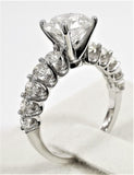 2.25ct Round Cut Moissanite Solitaire with Accents Ring 14k White Gold Plated