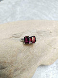 2ct Engagement Ring Emerald Cut Pink Ruby Two Stone Solitaire 14k WhiteGold Over