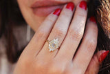 2.5ct Oval Diamond Engagement Ring Art Deco Vintage Inspired 14k YellowGold Over
