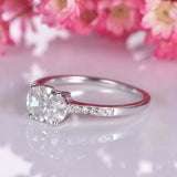 1.5ct Oval Cut Diamond Engagement Ring East West Solitaire 14k White Gold Finish