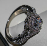 3ct Round Cut Diamond Engagement Ring 14k White Gold Finish Double Halo Infinity