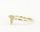 0.3ct Engagement Ring Round Cut Diamond Minimalist Design 14k Yellow Gold Finish