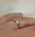 0.1ct Round Cut Moissanite Starburst Women Engagement Ring 14k Rose Gold Plated