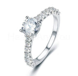 2.2ct Round Cut Moissanite Solitaire with Accents Ring 14k White Gold Plated