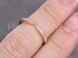 0.4ct Round Cut Moissanite Twist Half Eternity Wedding Band 14k Rose Gold Plated