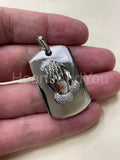1ct Round Cut Moissanite Praying Hands Pendant 14k White Gold Plated NO CHAIN
