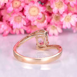 1.4ct Oval Peach Morganite Engagement Ring Swirl Solitaire 14k Yellow Gold Over