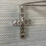 2ct Emerald Simulated Diamond Cross Jesus Pendant 14k White Gold Plated NO CHAIN