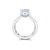 Dual Split Shank Solitaire Ring 2.5ct Asscher Cut Diamond 14k White Gold Finish