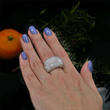 5.5ct Round Cut Diamond Engagement Ring 14k White Gold Finish Cocktail Design