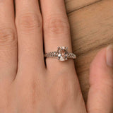 1ct Oval Cut Peach Morganite Solitaire Braided Shank Ring 14k White Gold Finish